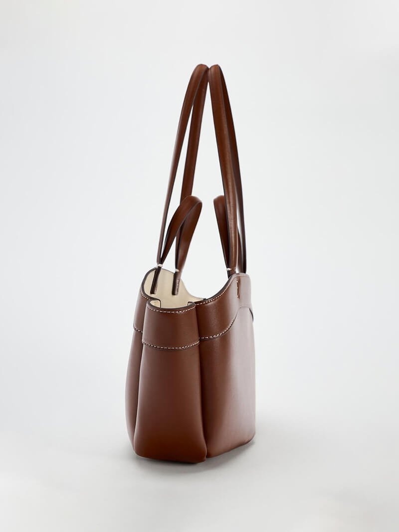 Sophia | Brown Leather Shopper Bag – Elegant & Practical - in Deep Brown | Arvea Bags