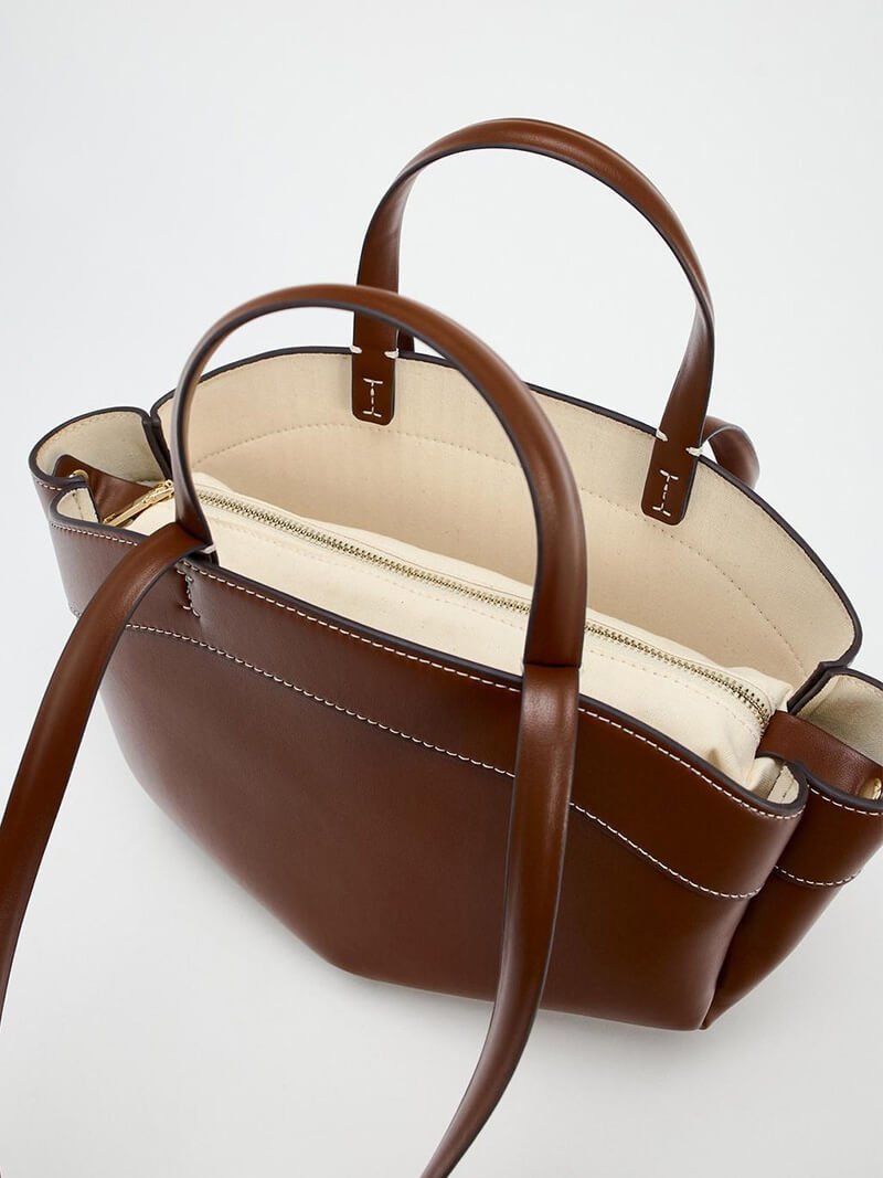Sophia | Brown Leather Shopper Bag – Elegant & Practical - in Deep Brown | Arvea Bags