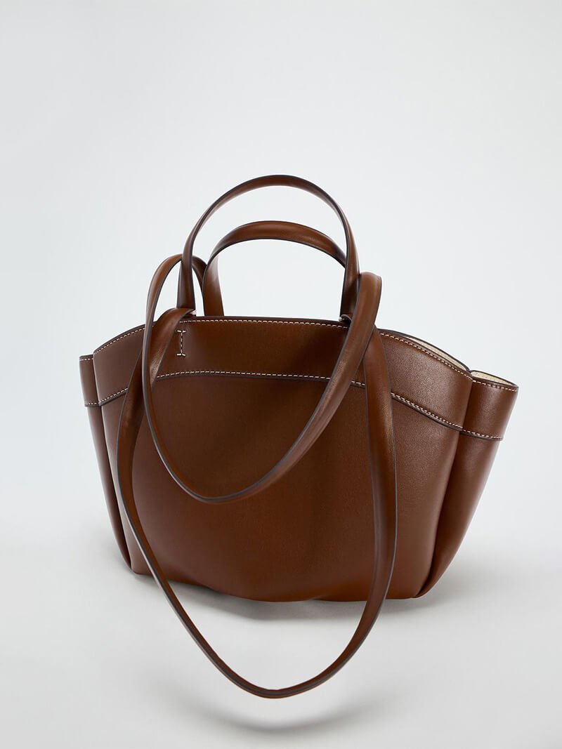 Sophia | Brown Leather Shopper Bag – Elegant & Practical - in Deep Brown | Arvea Bags