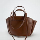 Sophia | Brown Leather Shopper Bag – Elegant & Practical - in Deep Brown | Arvea Bags