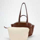 Sophia | Brown Leather Shopper Bag – Elegant & Practical - in Deep Brown | Arvea Bags