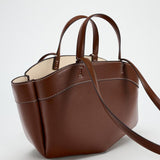 Sophia | Brown Leather Shopper Bag – Elegant & Practical - in Deep Brown | Arvea Bags