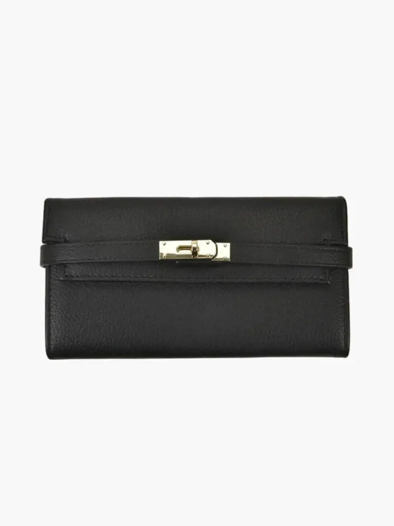Sophia | Classic Black Leather Wallet – Timeless Elegance & Secure Sophistication - in Black | Arvea Bags