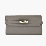 Sophia | Classic Black Leather Wallet – Timeless Elegance & Secure Sophistication - in Grey | Arvea Bags
