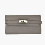 Sophia | Classic Black Leather Wallet – Timeless Elegance & Secure Sophistication - in Grey | Arvea Bags