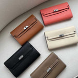 Sophia | Classic Black Leather Wallet – Timeless Elegance & Secure Sophistication - in Orange | Arvea Bags