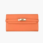 Sophia | Classic Black Leather Wallet – Timeless Elegance & Secure Sophistication - in Orange | Arvea Bags