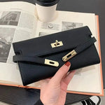 Sophia | Classic Black Leather Wallet – Timeless Elegance & Secure Sophistication - in Orange | Arvea Bags