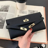 Sophia | Classic Black Leather Wallet – Timeless Elegance & Secure Sophistication - in Orange | Arvea Bags