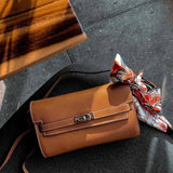 Sophia | Classic Black Leather Wallet – Timeless Elegance & Secure Sophistication - in Orange | Arvea Bags