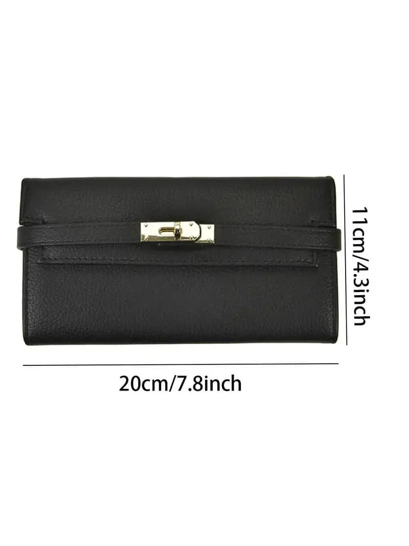 Sophia | Classic Black Leather Wallet – Timeless Elegance & Secure Sophistication - in Orange | Arvea Bags