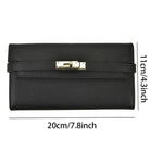 Sophia | Classic Black Leather Wallet – Timeless Elegance & Secure Sophistication - in Orange | Arvea Bags