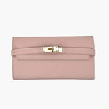 Sophia | Classic Black Leather Wallet – Timeless Elegance & Secure Sophistication - in Salmon Pink | Arvea Bags