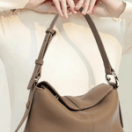 Sophie | Luxe Taupe Leather Shoulder Bag – Effortless & Chic - in Black | Arvea Bags