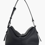 Sophie | Luxe Taupe Leather Shoulder Bag – Effortless & Chic - in Black | Arvea Bags