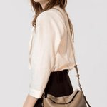 Sophie | Luxe Taupe Leather Shoulder Bag – Effortless & Chic - in Black | Arvea Bags