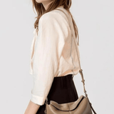 Sophie | Luxe Taupe Leather Shoulder Bag – Effortless & Chic - in Black | Arvea Bags