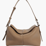 Sophie | Luxe Taupe Leather Shoulder Bag – Effortless & Chic - in Khaki | Arvea Bags
