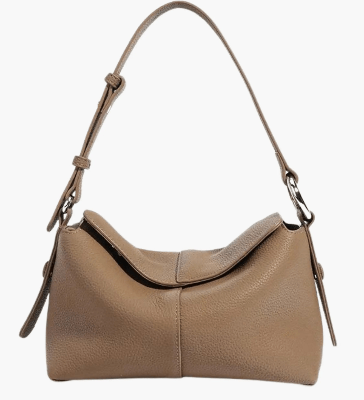 Sophie | Luxe Taupe Leather Shoulder Bag – Effortless & Chic - in Khaki | Arvea Bags