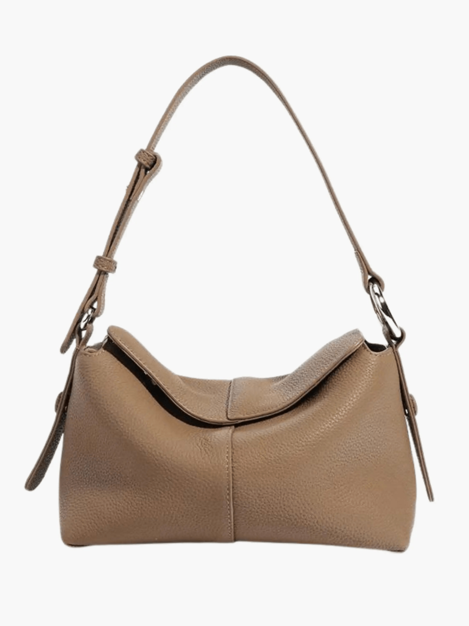 Sophie | Luxe Taupe Leather Shoulder Bag – Effortless & Chic - in Khaki | Arvea Bags