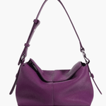 Sophie | Luxe Taupe Leather Shoulder Bag – Effortless & Chic - in Purple | Arvea Bags