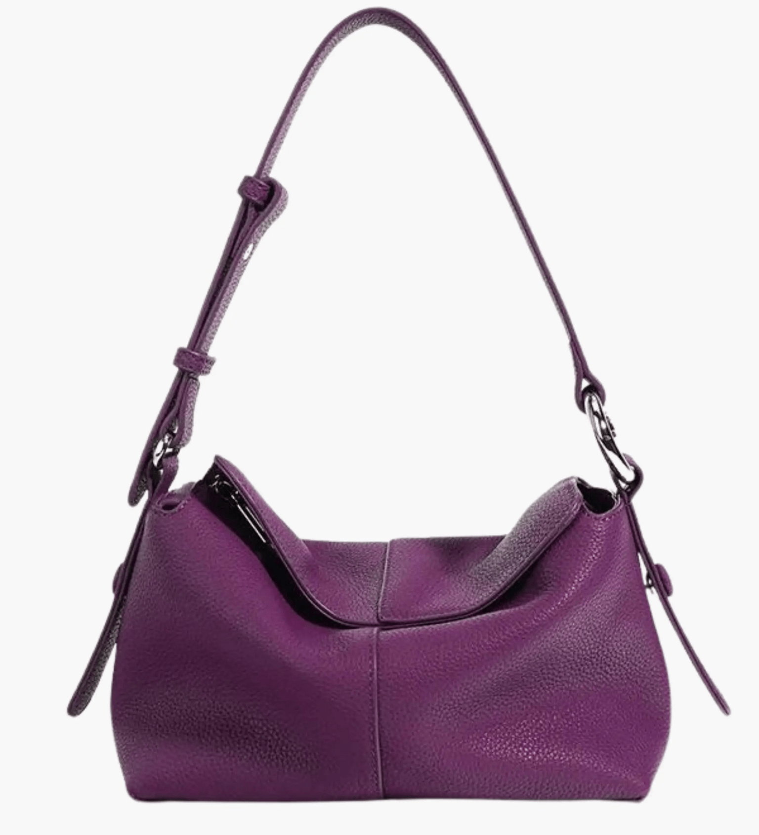 Sophie | Luxe Taupe Leather Shoulder Bag – Effortless & Chic - in Purple | Arvea Bags