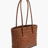 Sora | Woven Shopper Tote – A Timeless & Elegant Look - in Brown | Arvea Bags