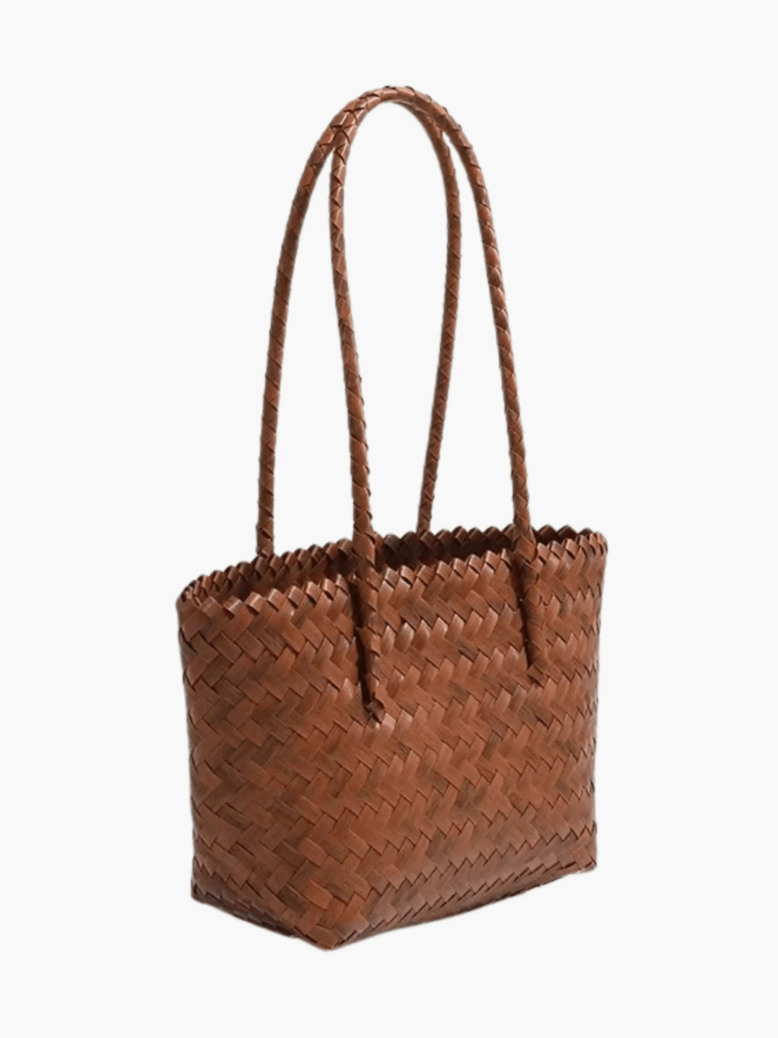 Sora | Woven Shopper Tote – A Timeless & Elegant Look - in Brown | Arvea Bags