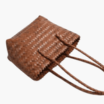 Sora | Woven Shopper Tote – A Timeless & Elegant Look - in Brown | Arvea Bags