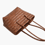 Sora | Woven Shopper Tote – A Timeless & Elegant Look - in Brown | Arvea Bags