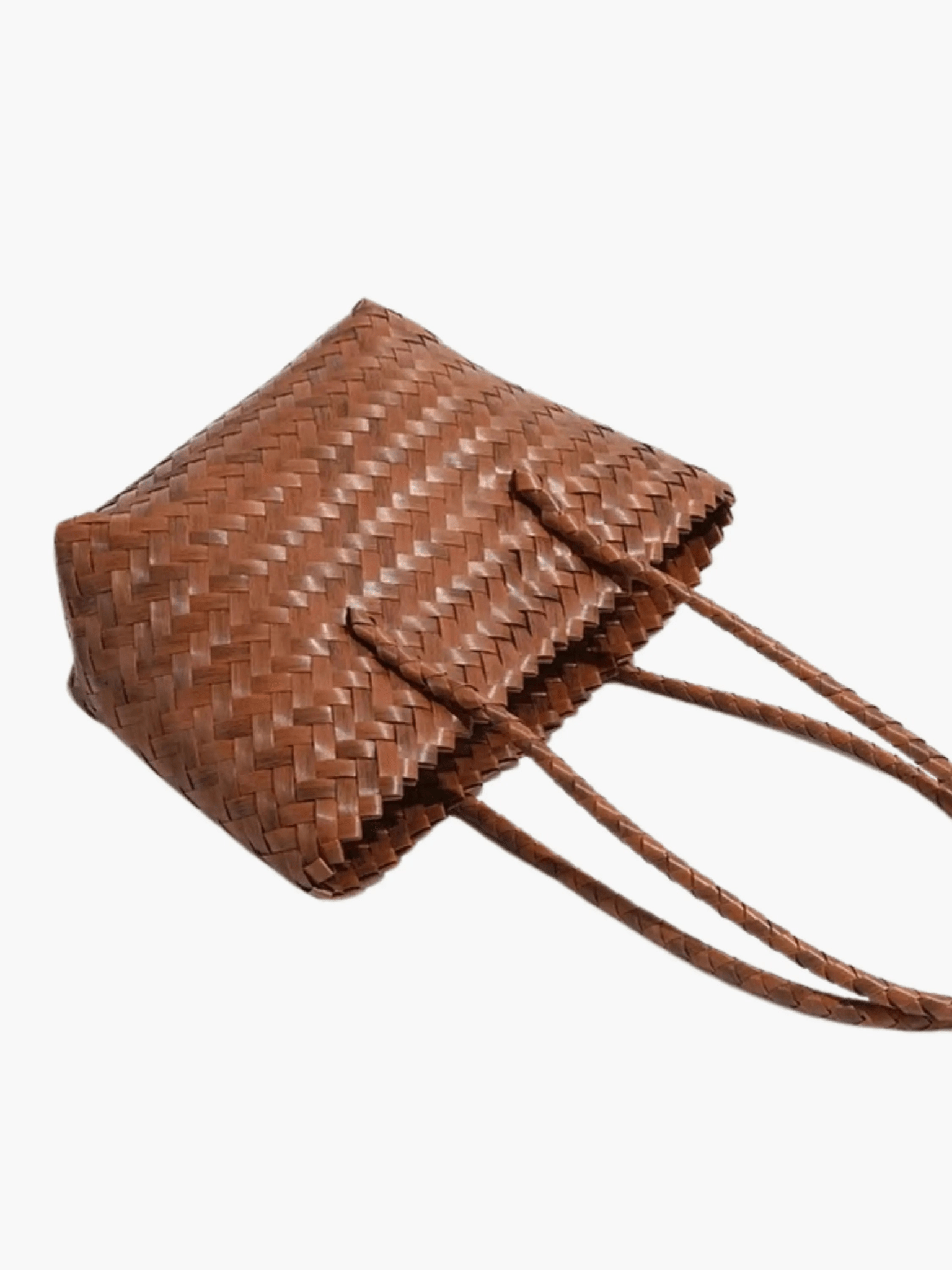 Sora | Woven Shopper Tote – A Timeless & Elegant Look - in Brown | Arvea Bags