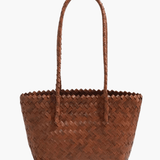 Sora | Woven Shopper Tote – A Timeless & Elegant Look - in Brown | Arvea Bags