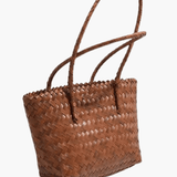 Sora | Woven Shopper Tote – A Timeless & Elegant Look - in Brown | Arvea Bags