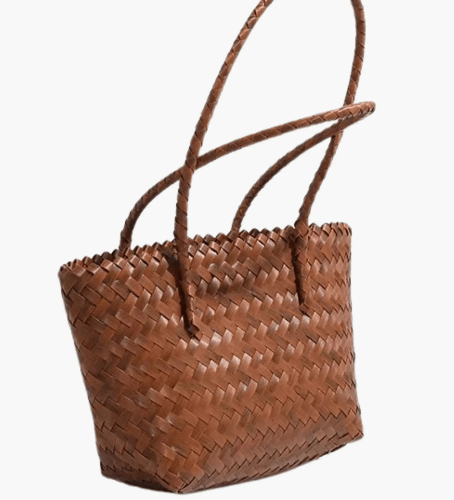 Sora | Woven Shopper Tote – A Timeless & Elegant Look - in Brown | Arvea Bags