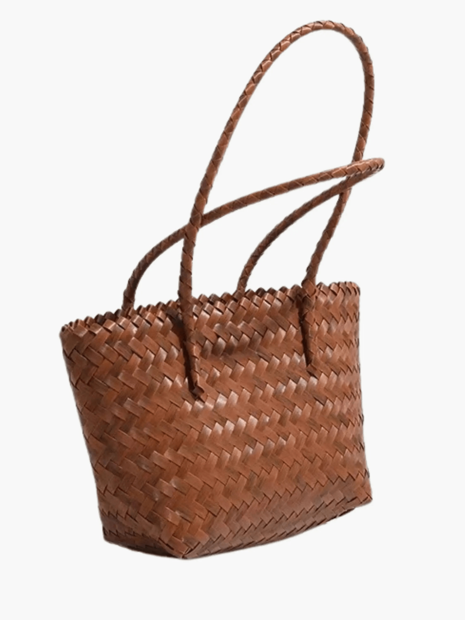 Sora | Woven Shopper Tote – A Timeless & Elegant Look - in Brown | Arvea Bags