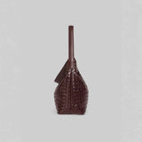 Sorvessa | Black Woven Leather Shoulder Bag – Elegant & Versatile - in Black | Arvea Bags