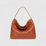 Sorvessa | Black Woven Leather Shoulder Bag – Elegant & Versatile - in Burgundy | Arvea Bags
