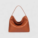 Sorvessa | Black Woven Leather Shoulder Bag – Elegant & Versatile - in Burgundy | Arvea Bags