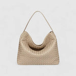 Sorvessa | Black Woven Leather Shoulder Bag – Elegant & Versatile - in Purple | Arvea Bags