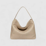 Sorvessa | Black Woven Leather Shoulder Bag – Elegant & Versatile - in Purple | Arvea Bags