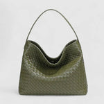 Sorvessa | Black Woven Leather Shoulder Bag – Elegant & Versatile - in Purple | Arvea Bags