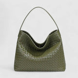 Sorvessa | Black Woven Leather Shoulder Bag – Elegant & Versatile - in Purple | Arvea Bags