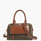 Sorynna | Two - Tone Leather Satchel – Elegant & Contemporary - in Dark Brown | Arvea Bags