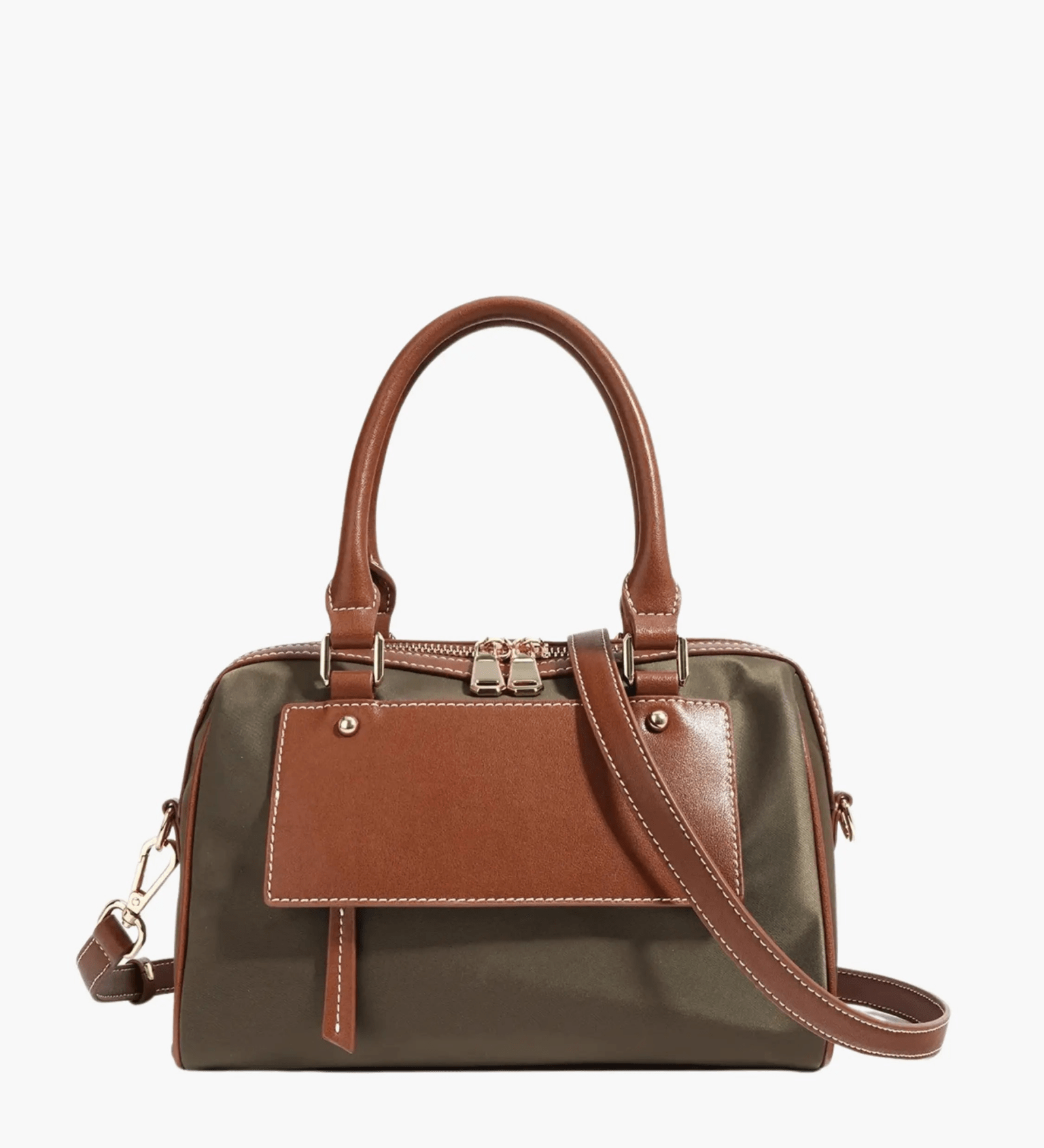 Sorynna | Two - Tone Leather Satchel – Elegant & Contemporary - in Dark Brown | Arvea Bags