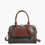 Sorynna | Two - Tone Leather Satchel – Elegant & Contemporary - in Dark Grey | Arvea Bags