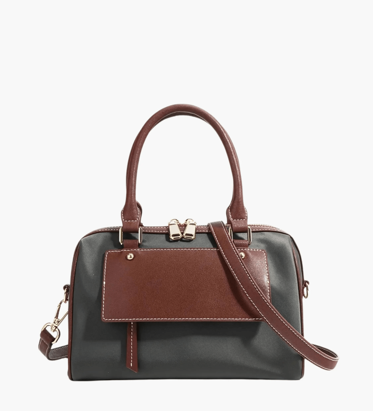 Sorynna | Two - Tone Leather Satchel – Elegant & Contemporary - in Dark Grey | Arvea Bags