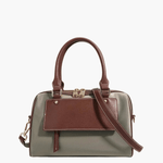 Sorynna | Two - Tone Leather Satchel – Elegant & Contemporary - in Grey | Arvea Bags