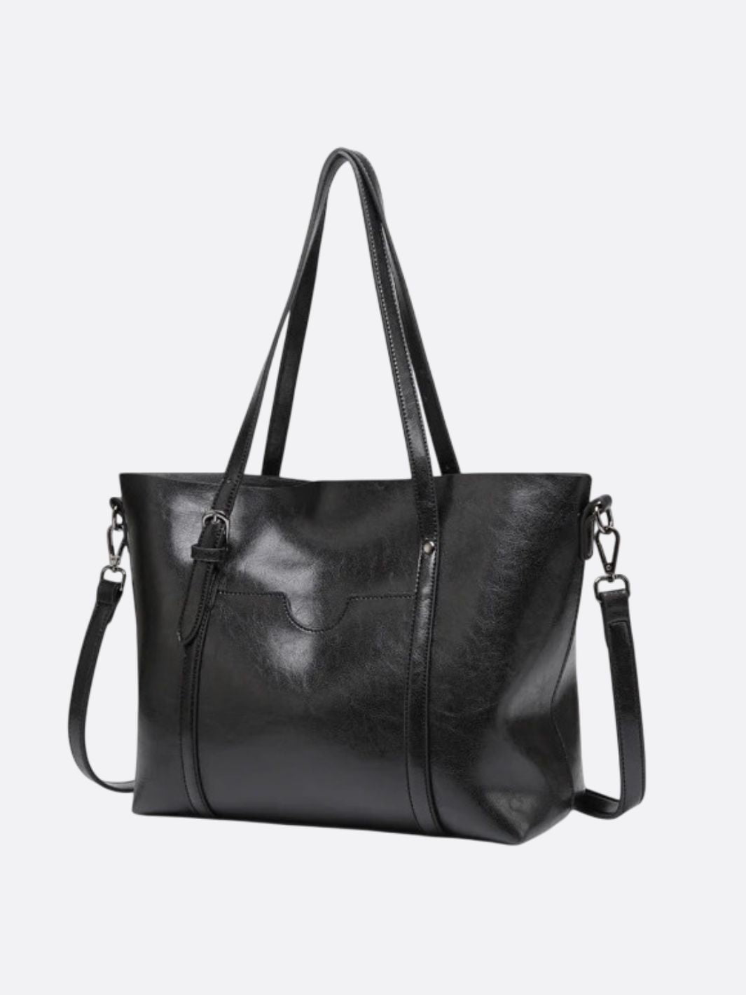 Spacious Leather Tote Bag – Versatile Shopper - in Black | Arvea Bags