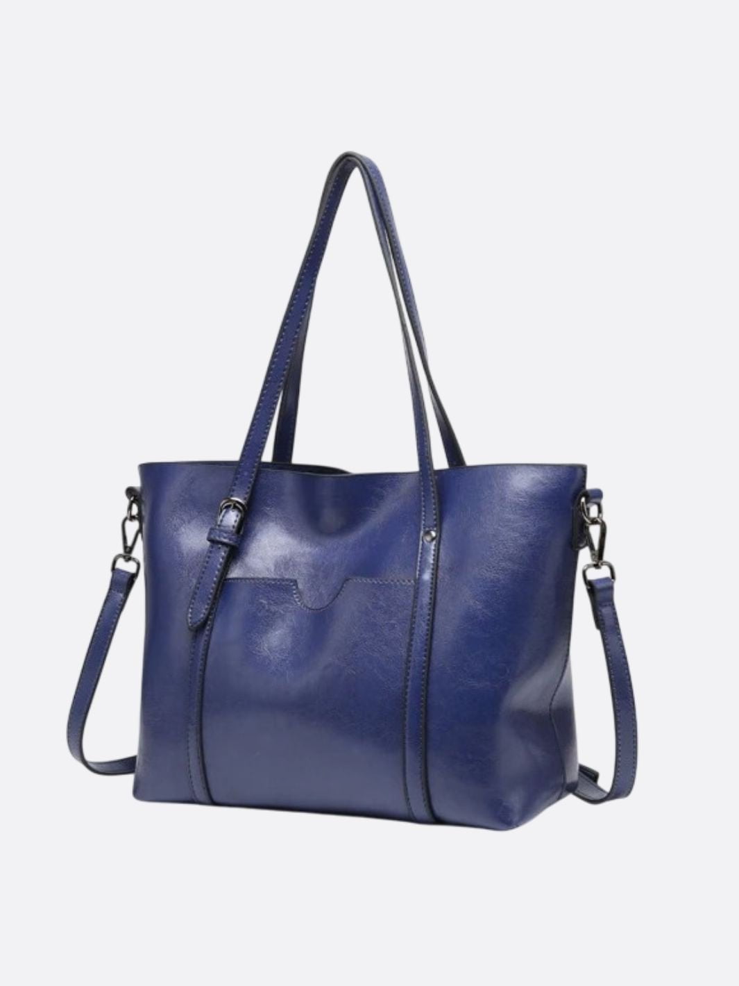 Spacious Leather Tote Bag – Versatile Shopper - in Blue | Arvea Bags