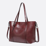 Spacious Leather Tote Bag – Versatile Shopper - in Burgundy | Arvea Bags